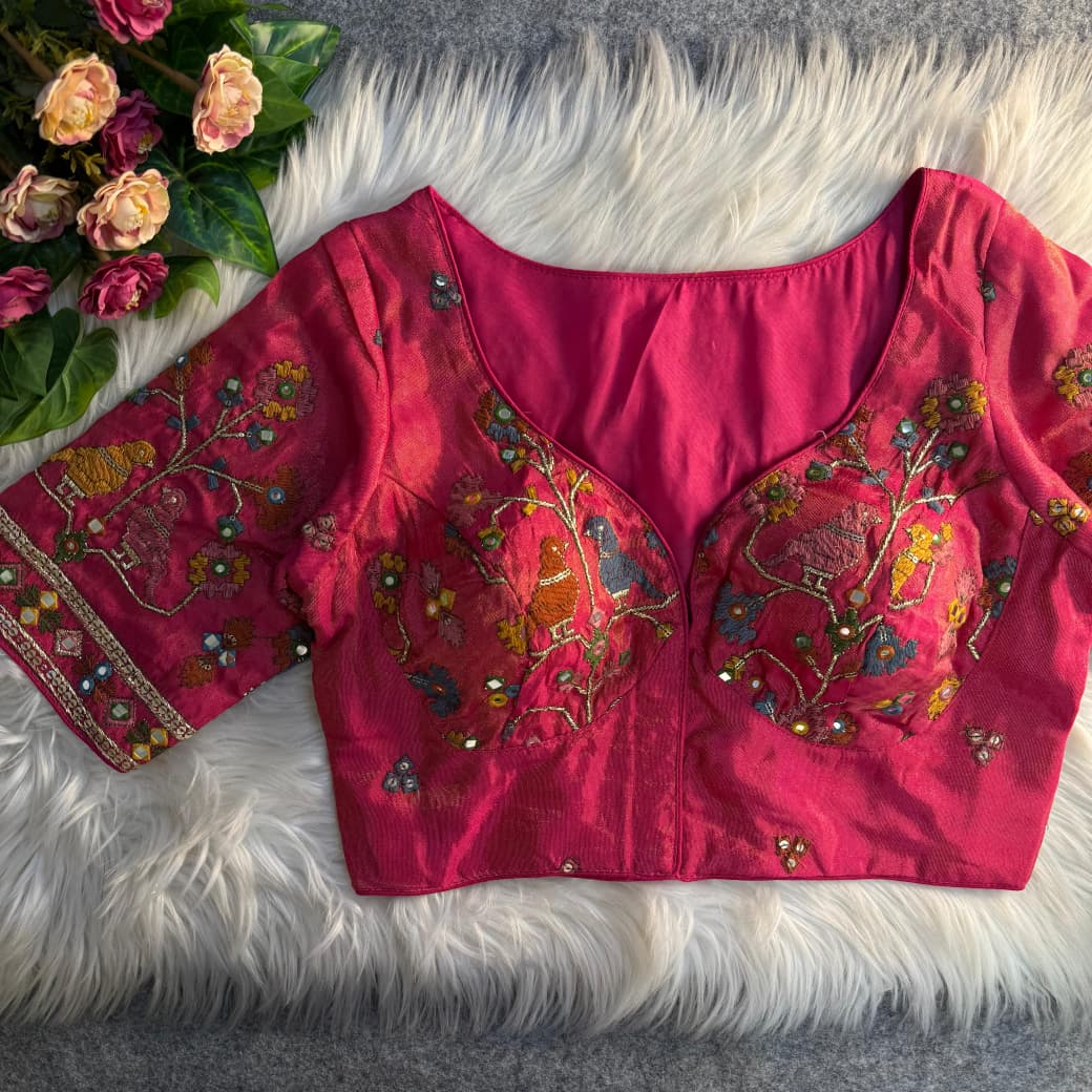 WhatsApp Image 2026-03-02 at 9.13.49 AM 17% OFF MOTIVES WITH MULTI MIRROR WORK BLOUSE* ♥️ - Image 1