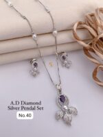a d diamond silver pandal set
