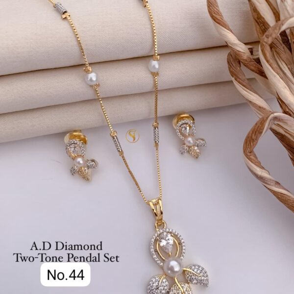 a d diamond silver pandal set