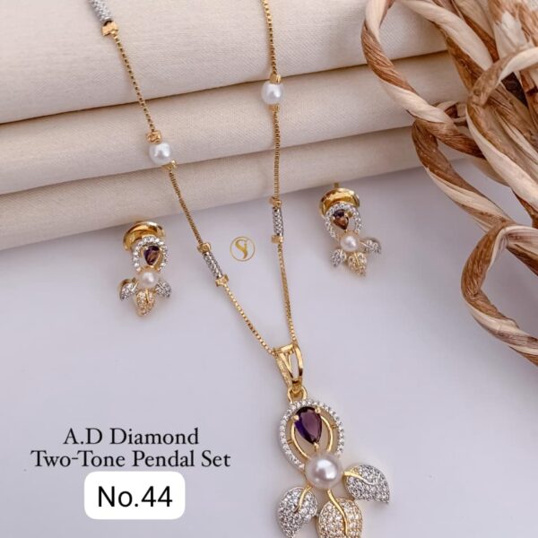 a d diamond silver pandal set