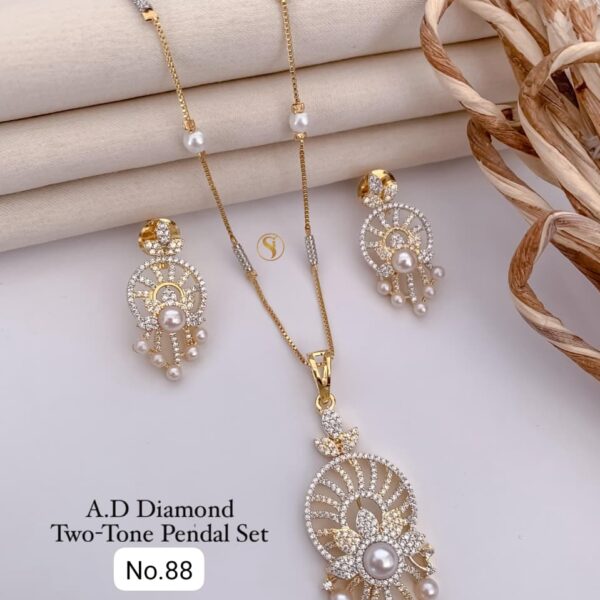 a d diamond silver pandal set