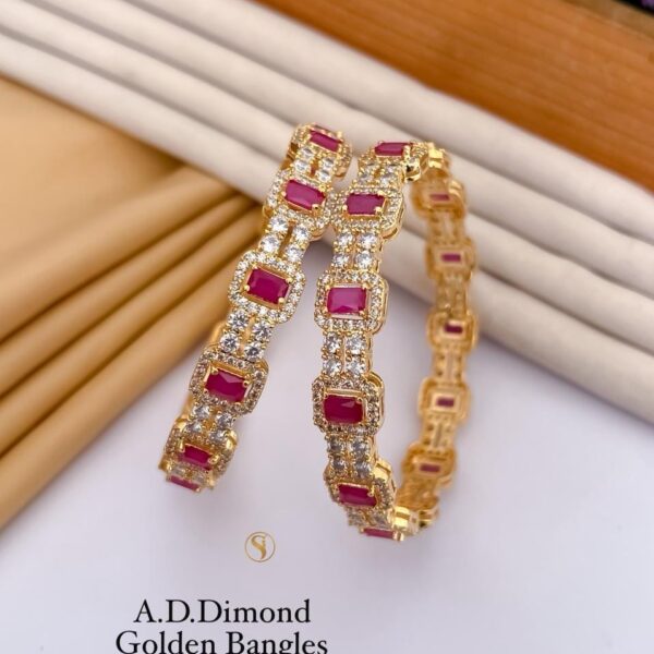 A.d dimond golden bangles