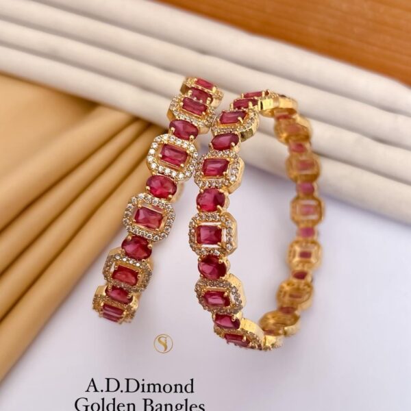 A.d dimond golden bangles