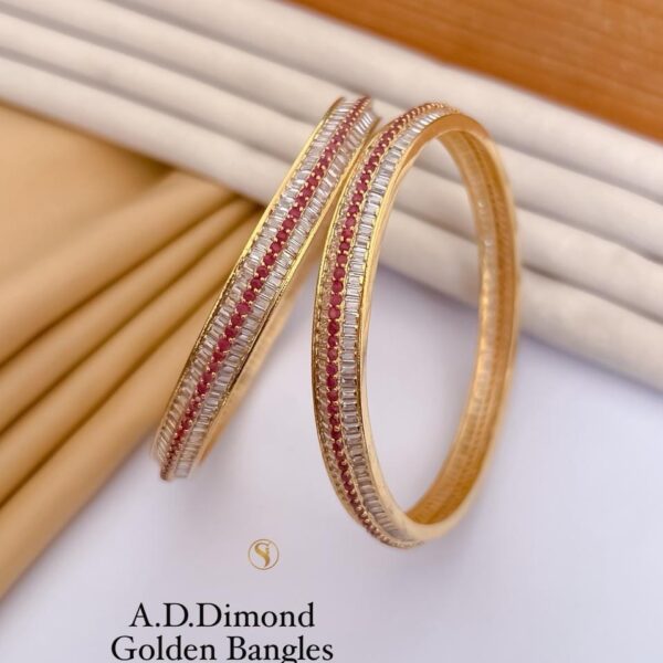 A.d dimond golden bangles