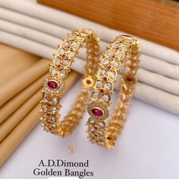 A.d dimond golden bangles