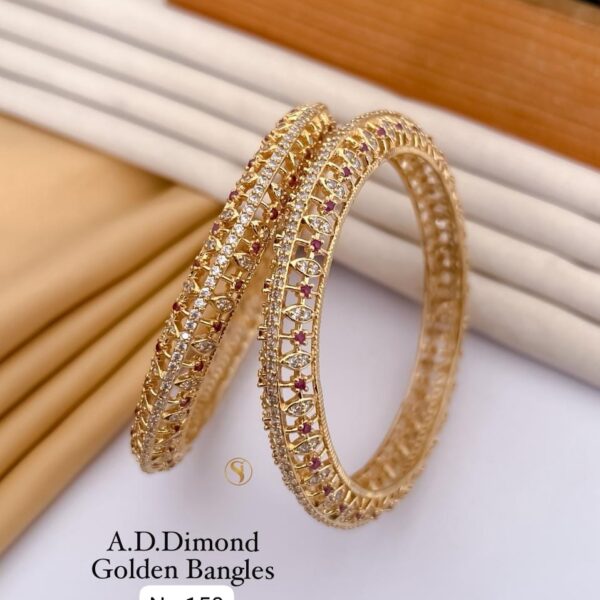 A.d dimond golden bangles