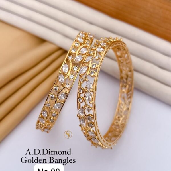 A.d dimond golden bangles