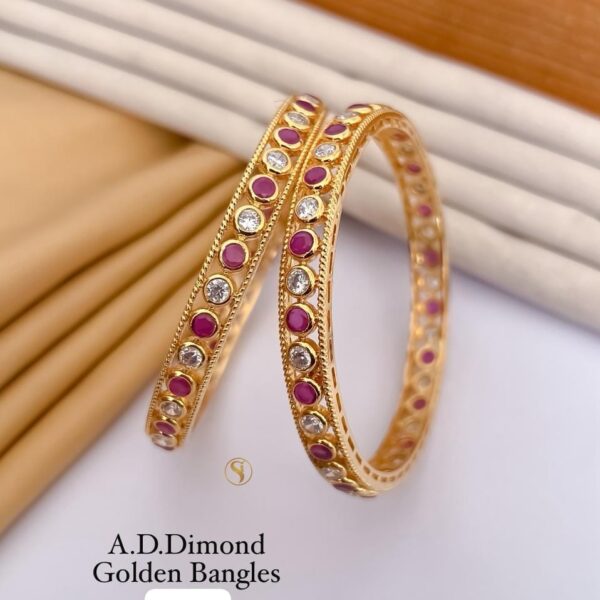 A.d dimond golden bangles