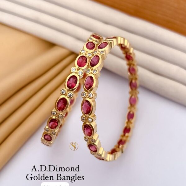 A.d dimond golden bangles