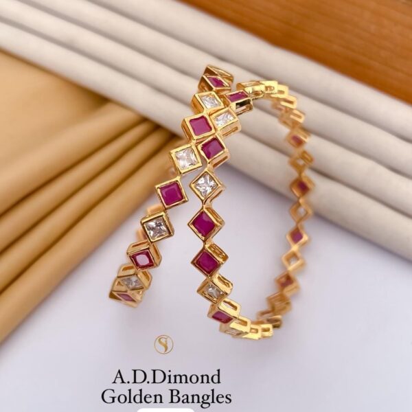 A.d dimond golden bangles