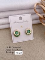 fancy rose gold earrings set - Image 7