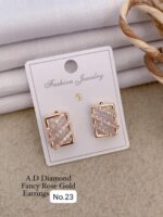 fancy rose gold earrings set - Image 6