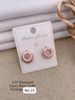 fancy rose gold earrings set - Image 5