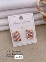 fancy rose gold earrings set - Image 4
