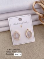 fancy rose gold earrings set - Image 3