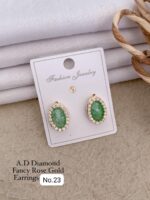 fancy rose gold earrings set - Image 2