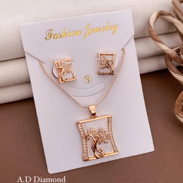 fancy rose gold pendal set