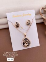 fancy rose gold pendal set