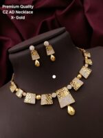 premium Quality cz ad necklace x-gold