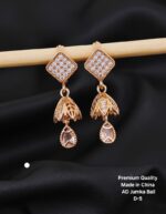 premium Quality cz ad rose gold jumka bali earring - Image 25