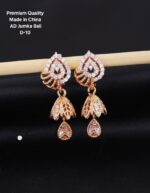 premium Quality cz ad rose gold jumka bali earring - Image 23