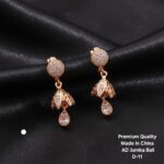premium Quality cz ad rose gold jumka bali earring - Image 16