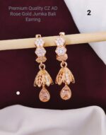 premium Quality cz ad rose gold jumka bali earring - Image 21