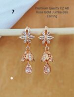 premium Quality cz ad rose gold jumka bali earring