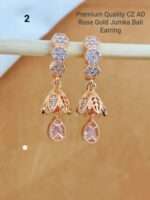 premium Quality cz ad rose gold jumka bali earring - Image 18