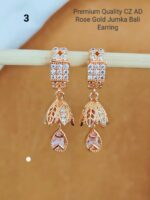 premium Quality cz ad rose gold jumka bali earring - Image 17