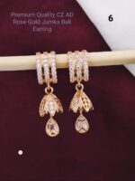 premium Quality cz ad rose gold jumka bali earring - Image 13