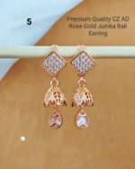 premium Quality cz ad rose gold jumka bali earring - Image 12