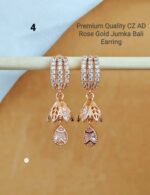 premium Quality cz ad rose gold jumka bali earring - Image 10