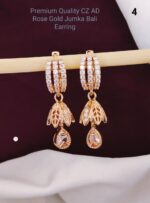 premium Quality cz ad rose gold jumka bali earring - Image 8