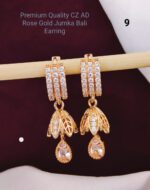 premium Quality cz ad rose gold jumka bali earring - Image 7