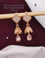 premium Quality cz ad rose gold jumka bali earring - Image 5