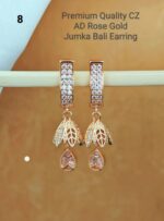 premium Quality cz ad rose gold jumka bali earring - Image 4