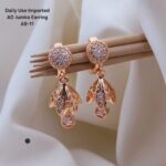 premium Quality cz ad rose gold jumka bali earring - Image 3