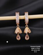 premium Quality cz ad rose gold jumka bali earring - Image 30