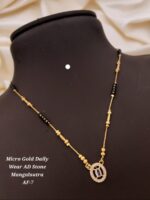 micro gold daily wear ad stone mangalsutra af-3 - Image 4
