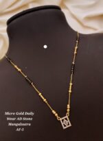 micro gold daily wear ad stone mangalsutra af-3 - Image 2