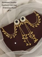 premium Quality kashmiri earring with kan chain m-5 - Image 3