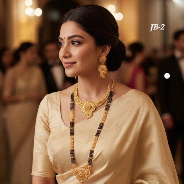 gold choker necklece mangalsutra style