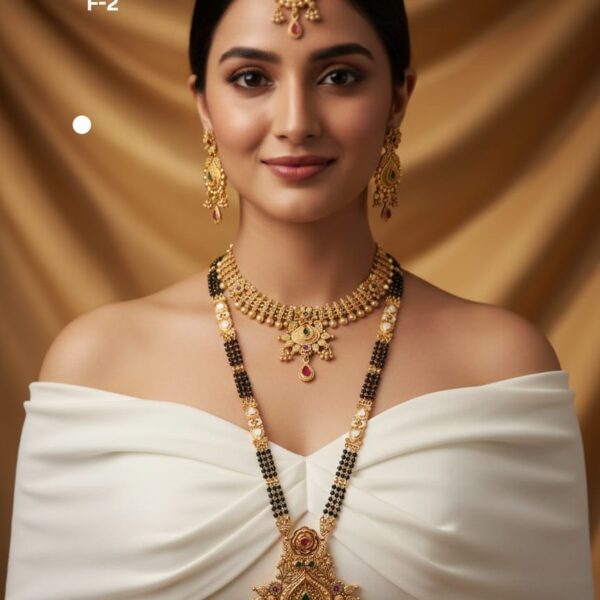 high gold rajvadi mangalsutra combo set f-2