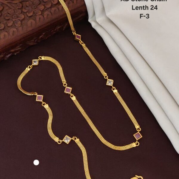 premium Quality direct gold ad stone chain lenth 24