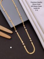 premium Quality direct gold ad stone chain lenth 24 - Image 2