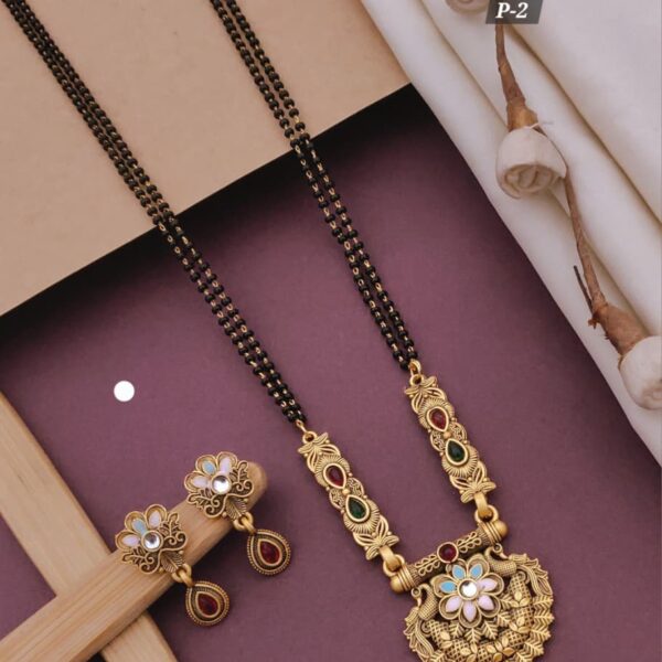 matte polish rajvadi mangalsutra set lenth 20 inch