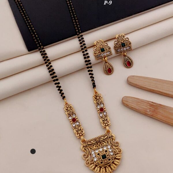 matte polish rajvadi mangalsutra set lenth 20 inch