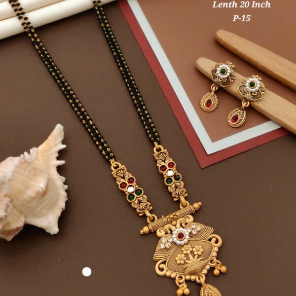 matte polish rajvadi mangalsutra set lenth 20 inch