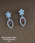 silver rodiam plated ad stone erring - Image 5